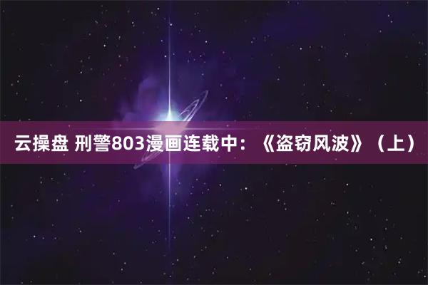 云操盘 刑警803漫画连载中：《盗窃风波》（上）